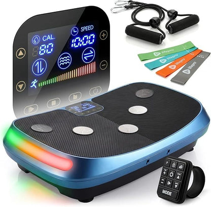MERACH 4D Full-Body Vibration Platform—supports lymphatic drainage, fat loss, and muscle activation; features Bluetooth connectivity.
