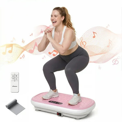 MERACH 4D Full-Body Vibration Platform—supports lymphatic drainage, fat loss, and muscle activation; features Bluetooth connectivity.