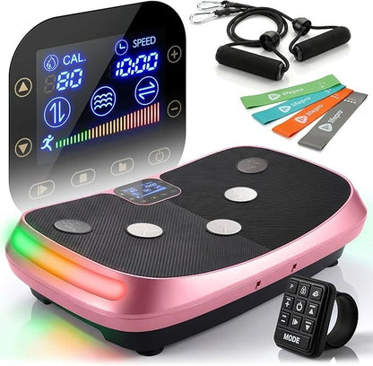 MERACH 4D Full-Body Vibration Platform—supports lymphatic drainage, fat loss, and muscle activation; features Bluetooth connectivity.
